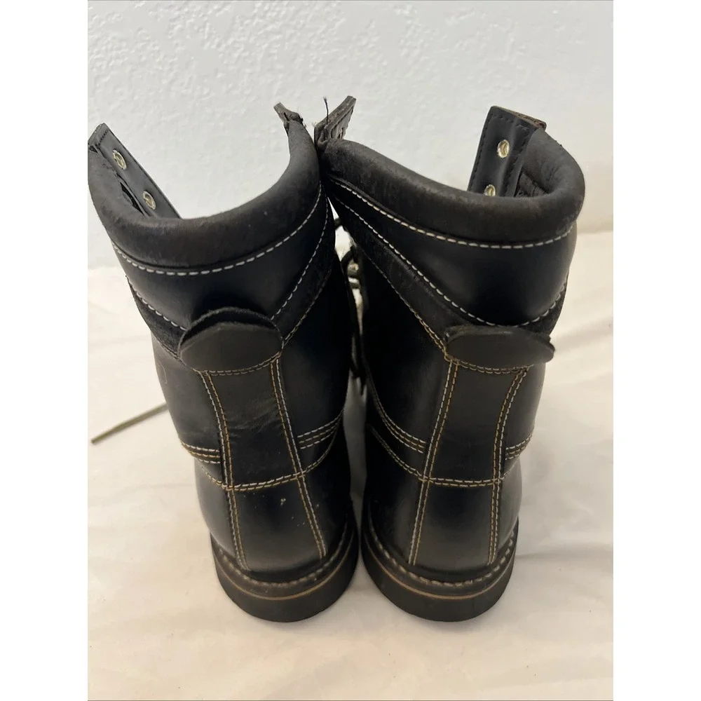 Ramrods Steel Toe Work Boots Black Leather Safety Mens Shoes Size‎ 9.5D 46797